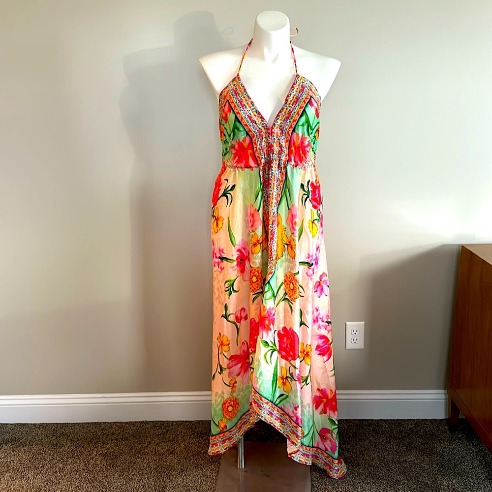 Pink and Green Swim Coverup for Beach Days